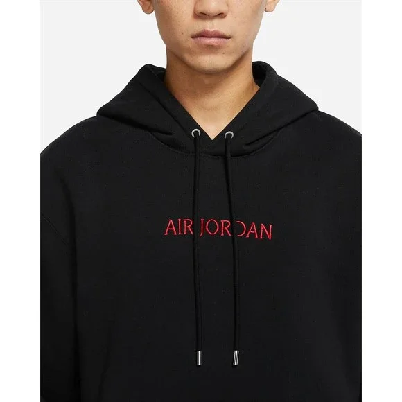 Nike Men's Air Jordan Pullover Cotton Hoodie Sportswear Black Size Large Sport - Picture 12 of 12